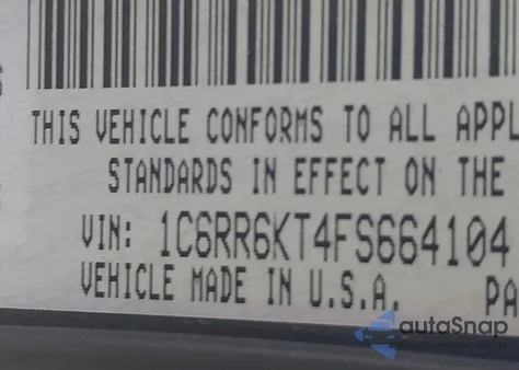 2015 Ram 1500 Express из США, поврежденный, VIN 1C6RR6KT4FS664104